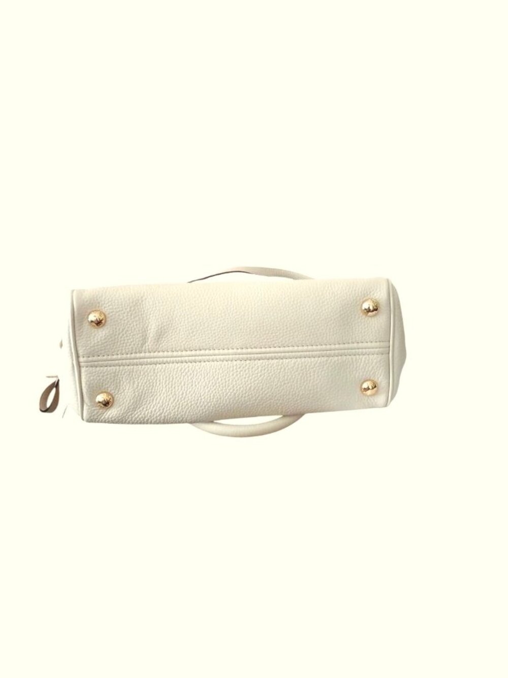 NEW Michael Kors Bedford Satchel Purse Medium Ecru Off White Zip Tassel Leather - Picture 6 of 8